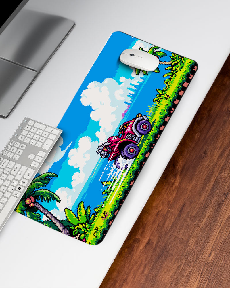 Pixel Paradise Retro Roadtrip Desk Mat
