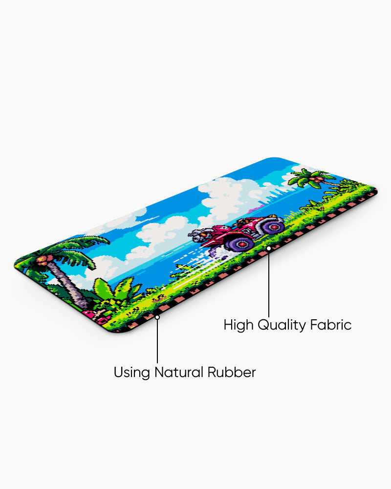 Pixel Paradise Retro Roadtrip Desk Mat