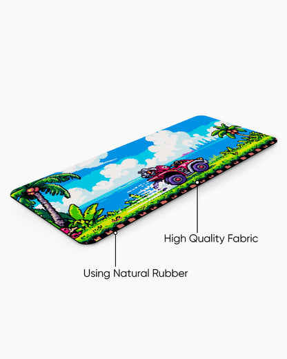 Pixel Paradise Retro Roadtrip Desk Mat