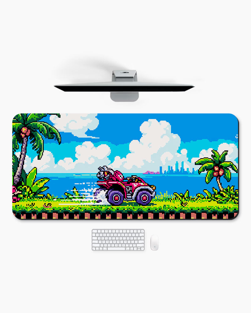 Pixel Paradise Retro Roadtrip Desk Mat