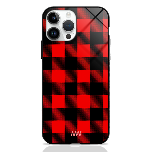 Plaid Pattern Premium Glass Case -  - MW Stuffs - 