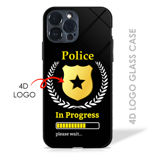 Police in Progress - 4D Logo Glass Case
