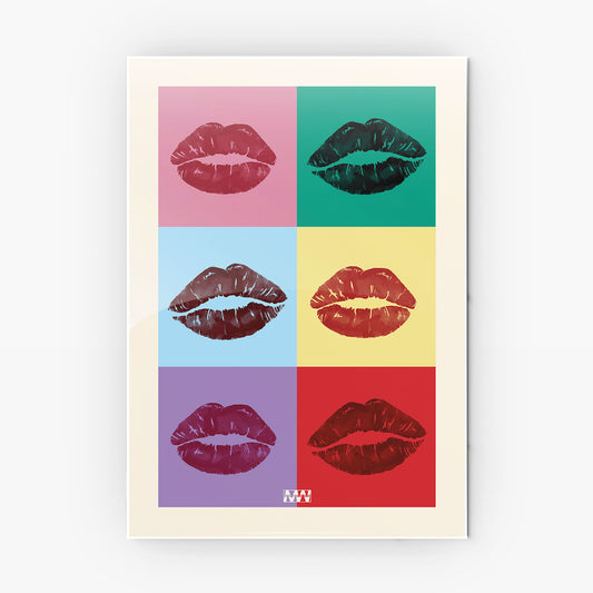 Pop Art Lip Grid metal poster