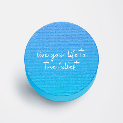 Positive Quote Blue Flat Pop Holder