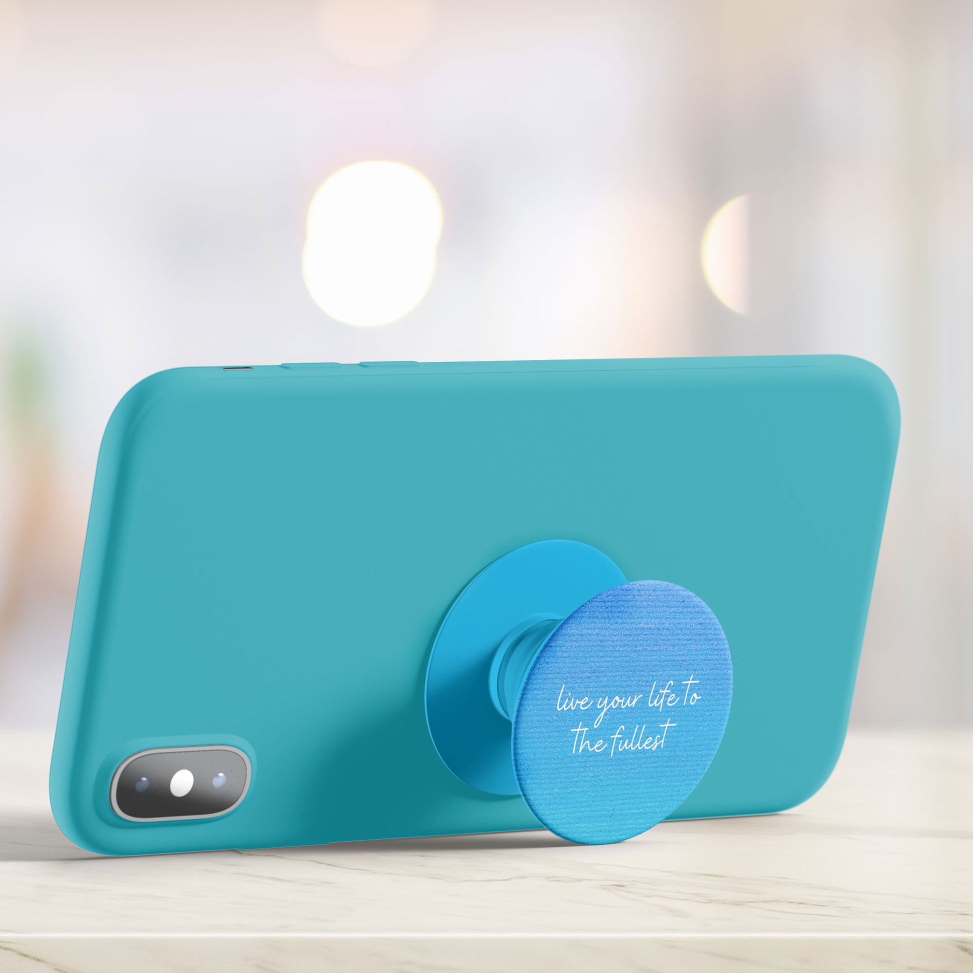 Positive Quote Blue Flat Pop Holder