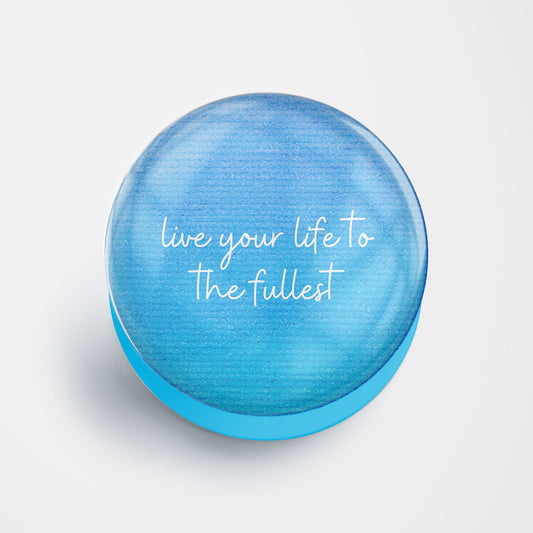 Positive Quote Blue Gloss Pop Holder