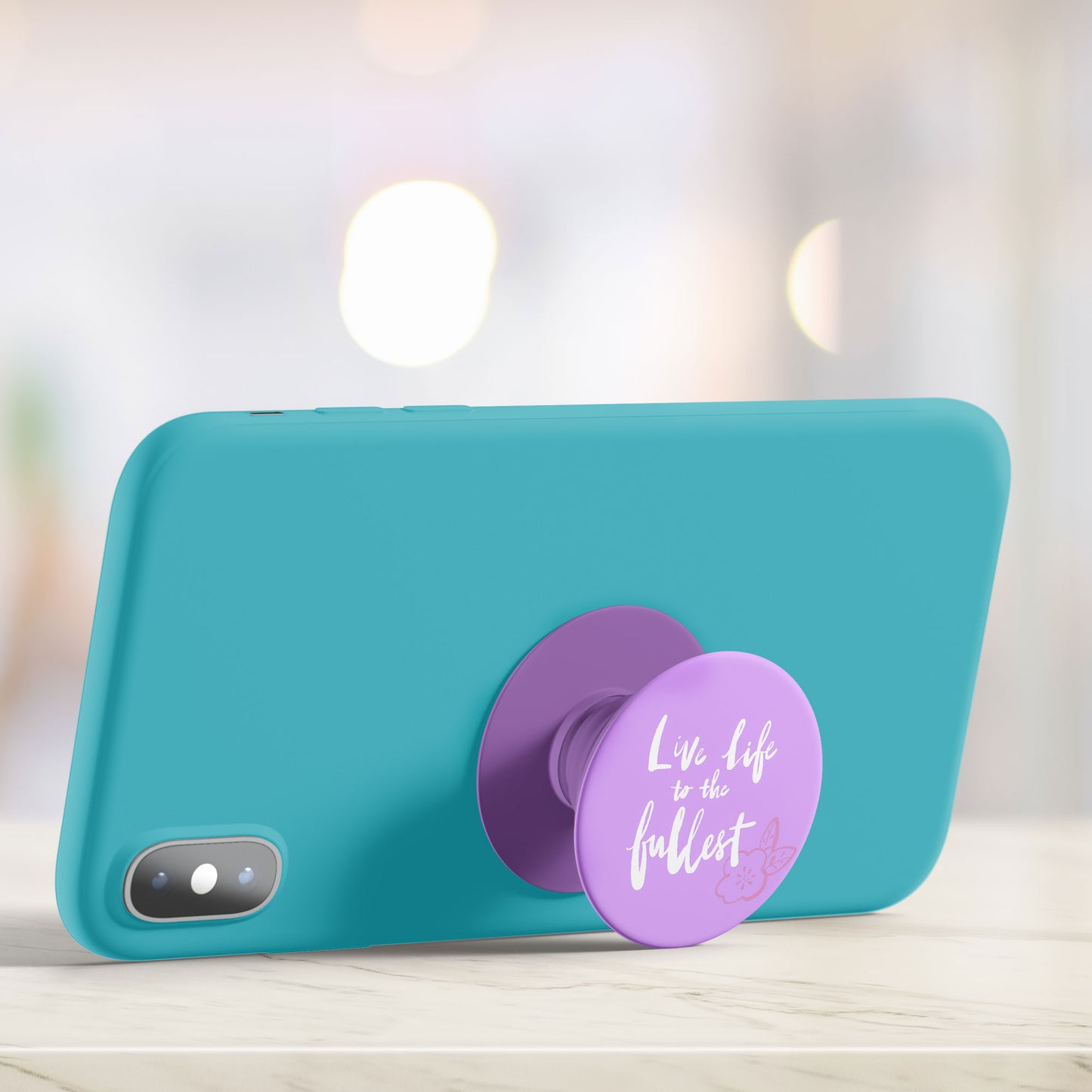Positive Quote Purple Flat Pop Holder