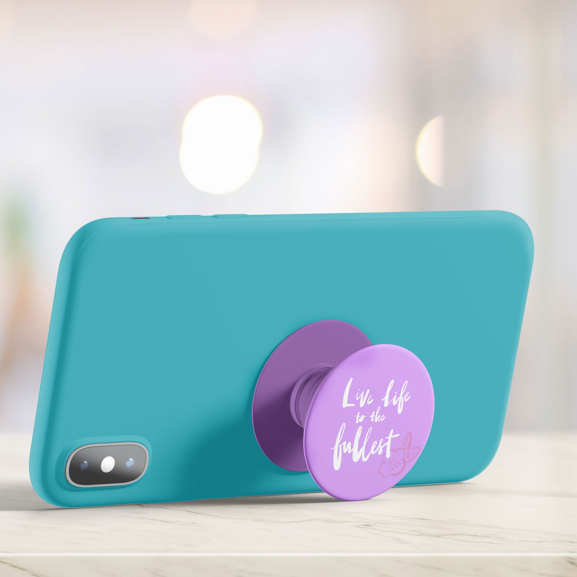 Positive Quote Purple Flat Pop Holder