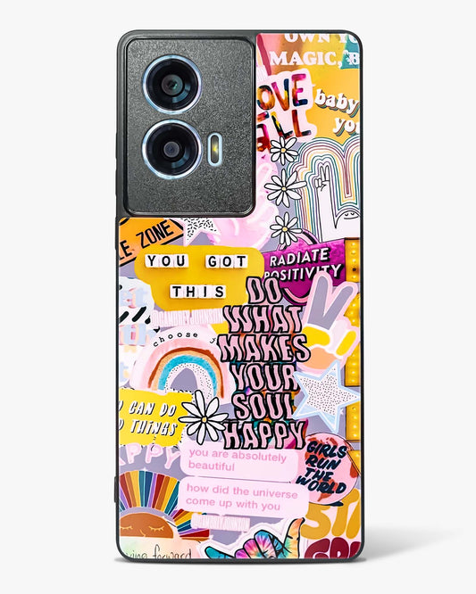 Positivity Collage Glass Phone Case-Motorola Edge 50 Fusion