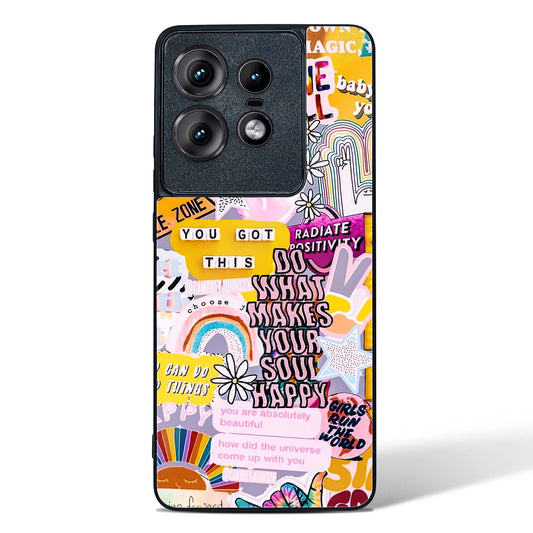 Positivity Collage Glass Phone Case-Motorola Edge 50 Pro