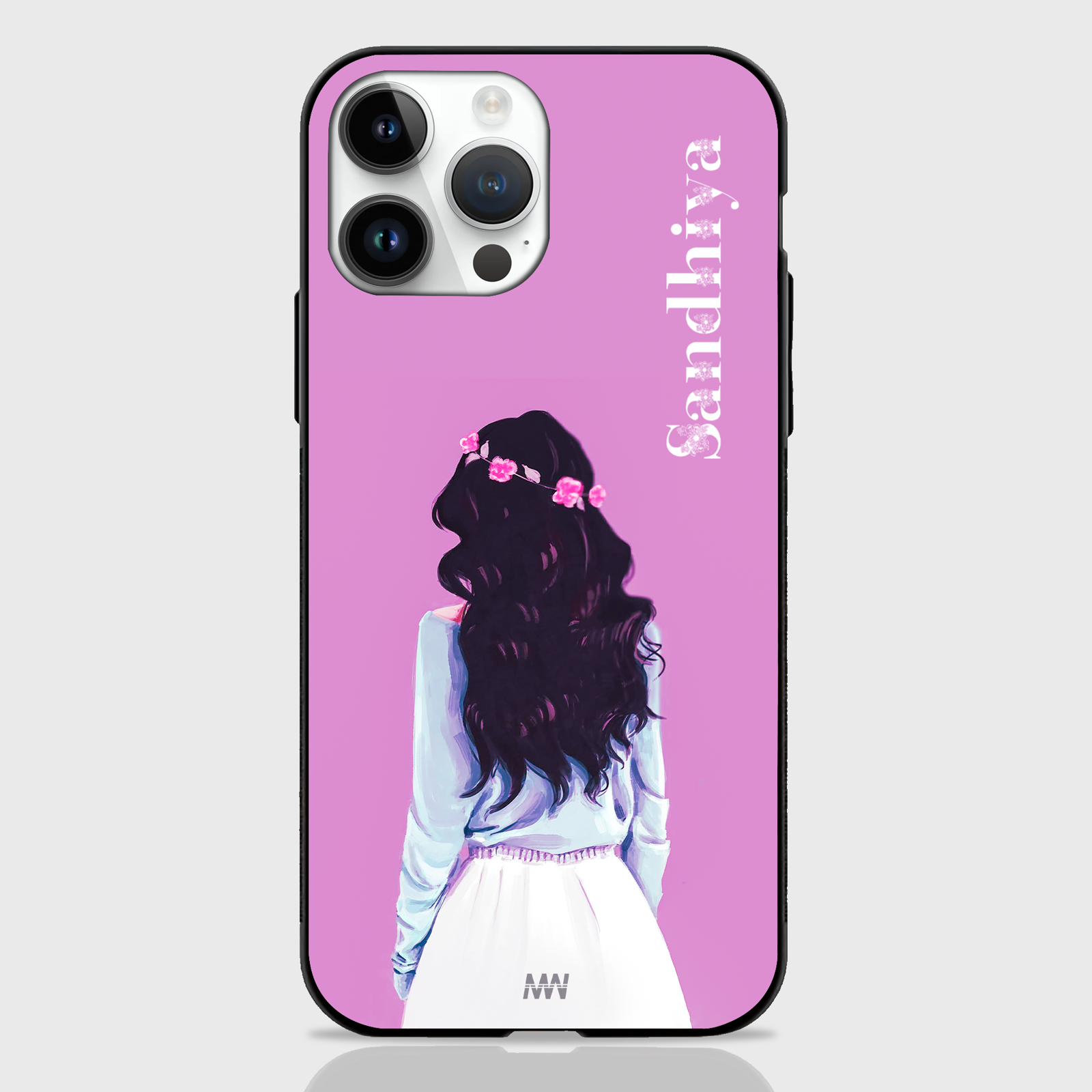 Pretty in Pink Custom Name Girly GLASS CASE -  - MW Stuffs - 