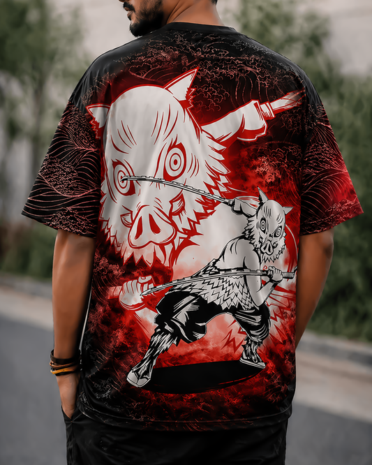 Inosuke Inspired Bold Anime Streetwear Oversized Jersey