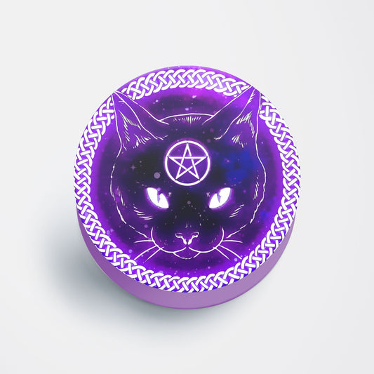 Purple Kitty Flat Pop Holder