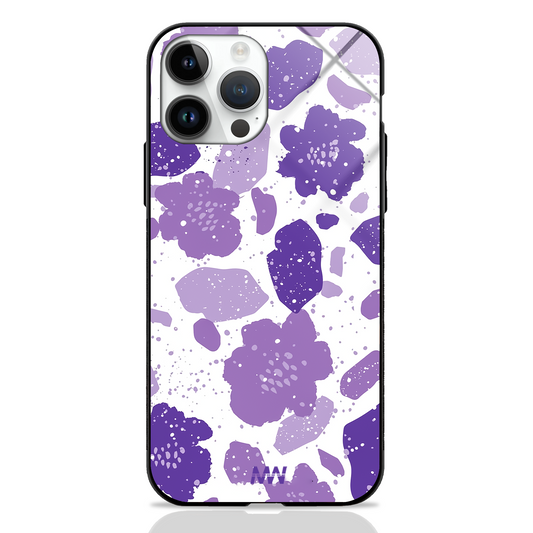 Purple Floral Premium Glass Case -  - MW Stuffs - 