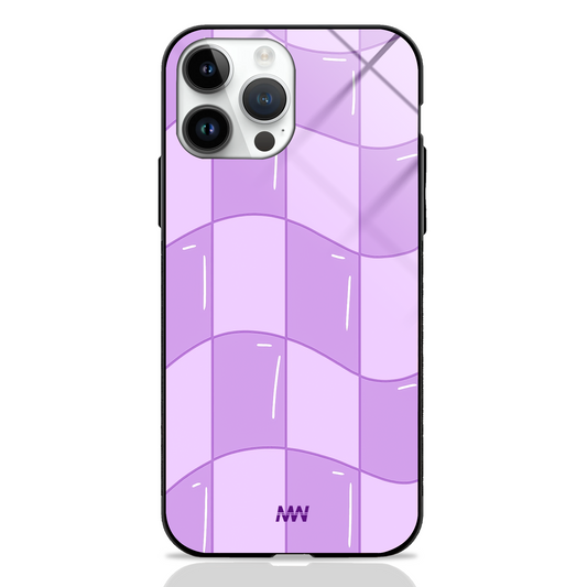 Purple Patch Checkered Premium Glass Case -  - MW Stuffs - 