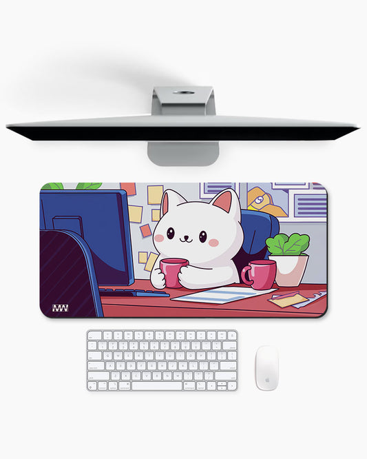 Purr-fectly Productive Cozy Cat Deskmat