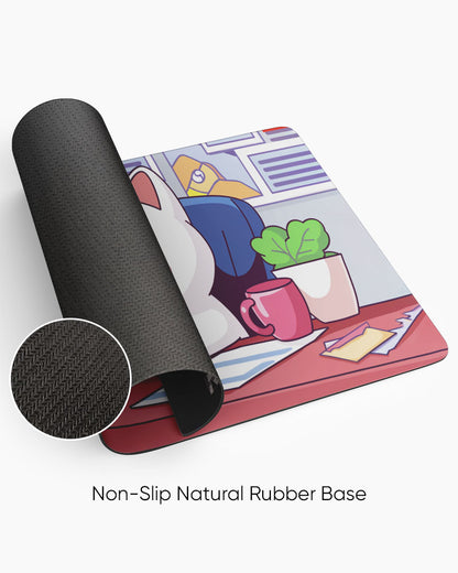 Purr-fectly Productive Cozy Cat Deskmat
