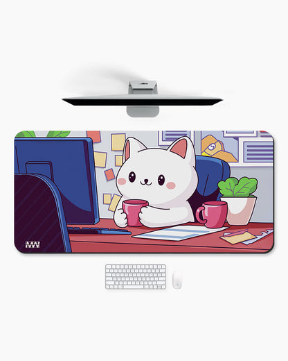 Purr-fectly Productive Cozy Cat Deskmat