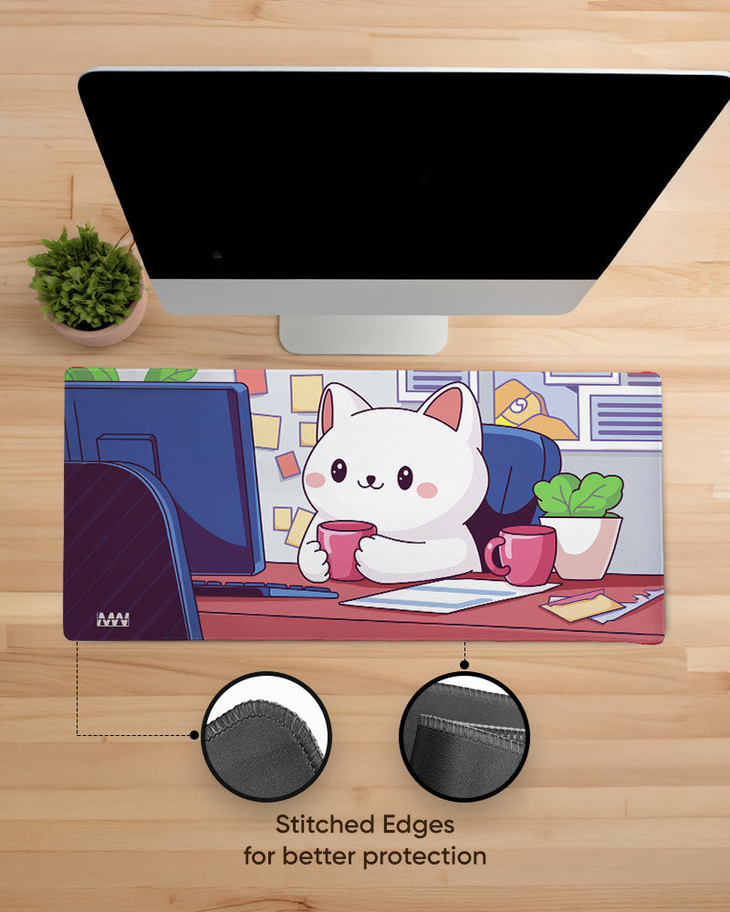 Purr-fectly Productive Cozy Cat Deskmat