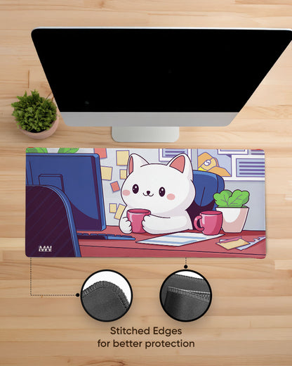 Purr-fectly Productive Cozy Cat Deskmat