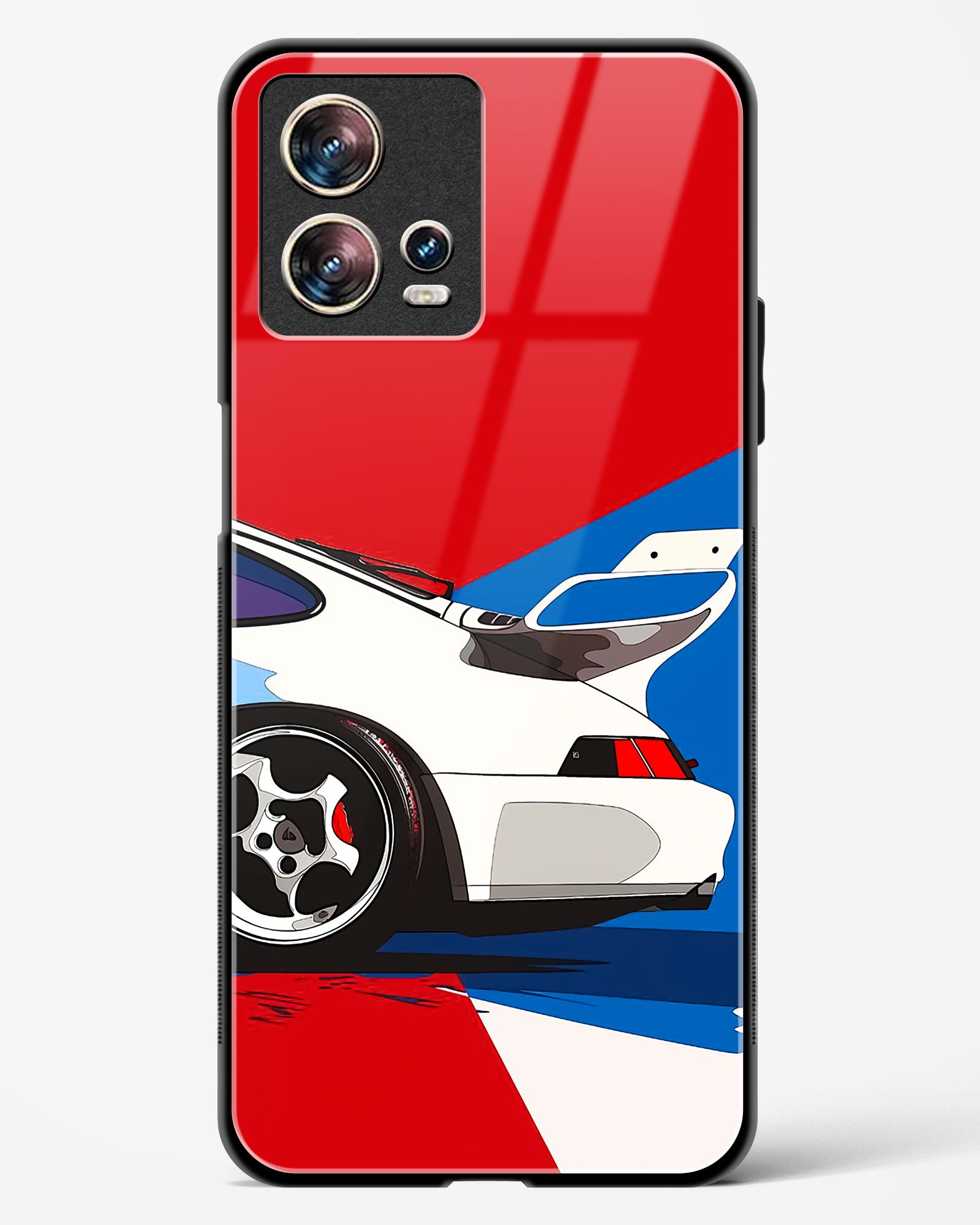 Racing Car Abstract Glass Phone Case-Motorola Edge 30 Fusion