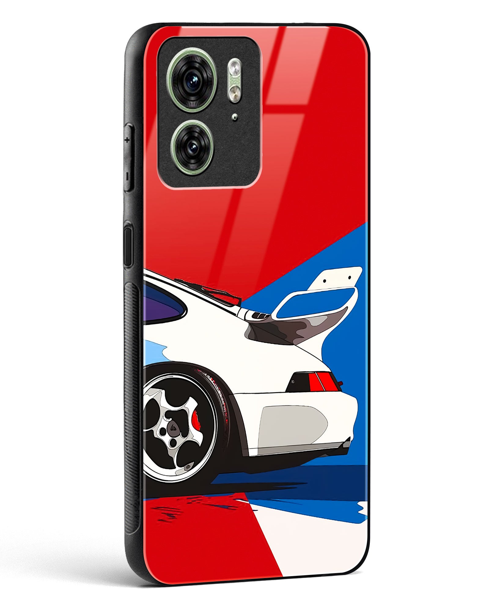 Racing Car Abstract Glass Phone Case-Motorola Edge 40