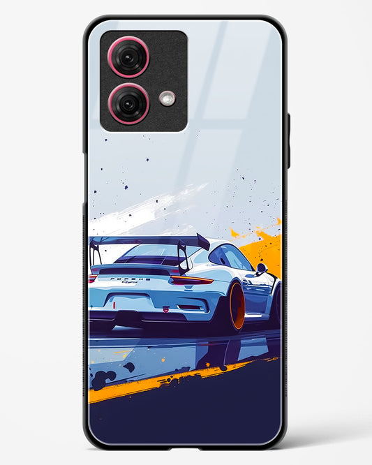 Racing Car Art Glass Phone Case-Moto G84 5G