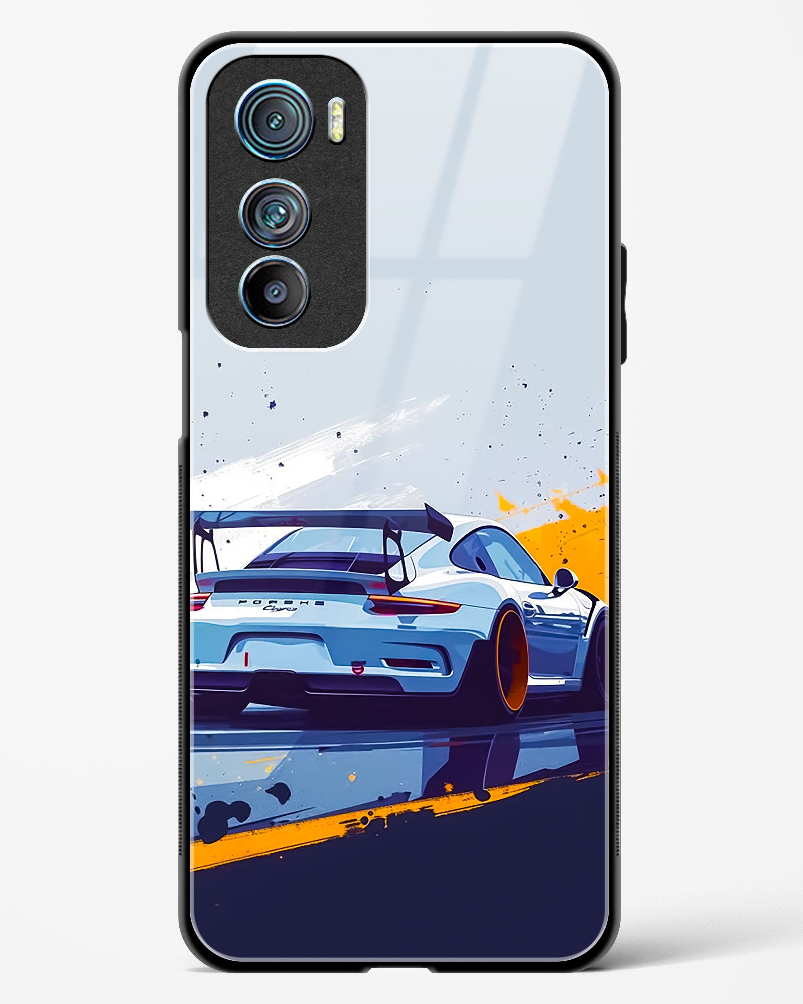 Racing Car Art Glass Phone Case-Motorola Edge 30