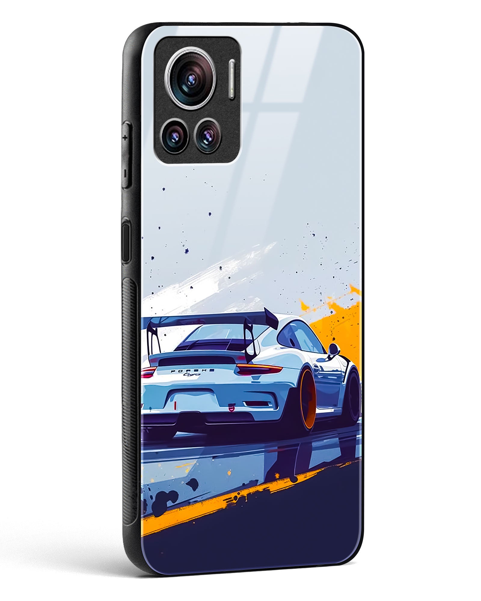 Racing Car Art Glass Phone Case-Motorola Edge 30 Ultra