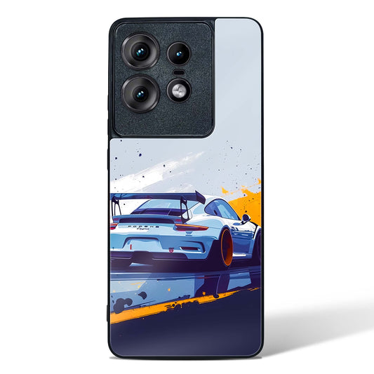 Racing Car Art Glass Phone Case-Motorola Edge 50 Pro