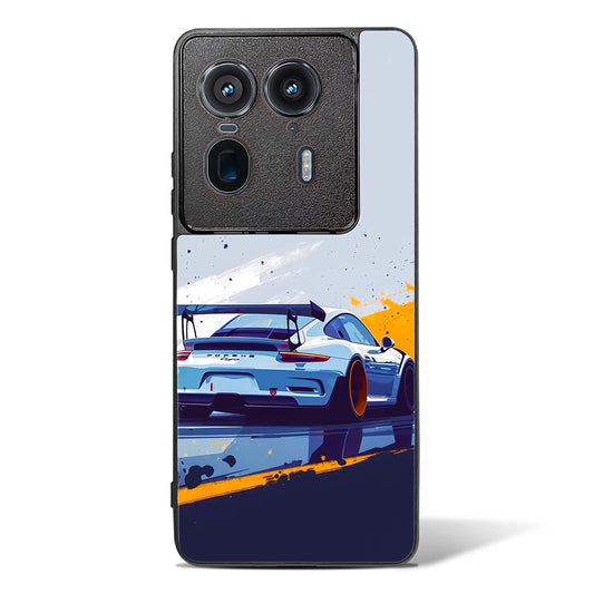 Racing Car Art Glass Phone Case-Motorola Edge 50 Ultra