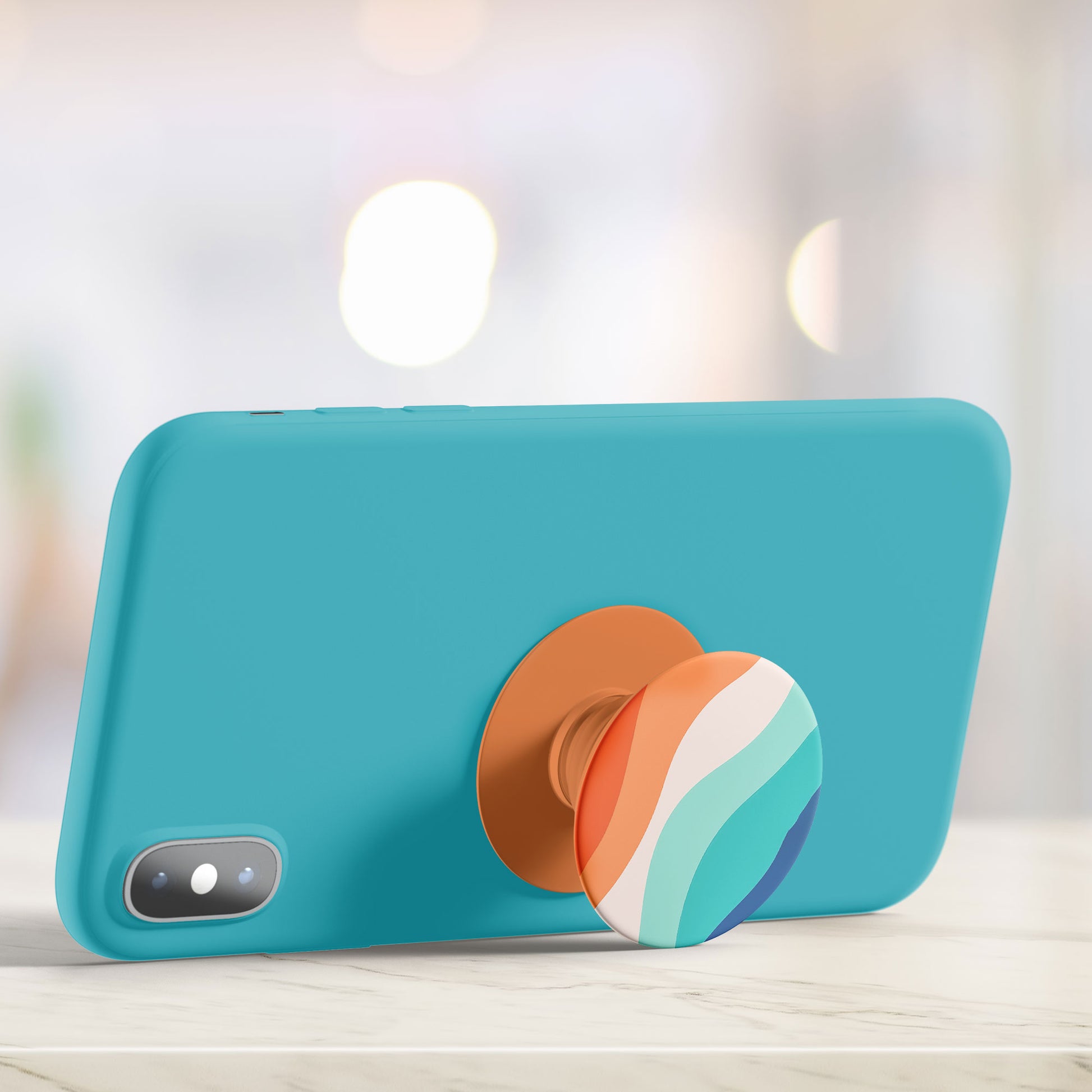 Rainbow Waves Flat Pop Holder