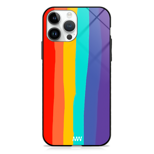 Rainbow Color Wave Pattern GLASS CASE -  - MW Stuffs - 