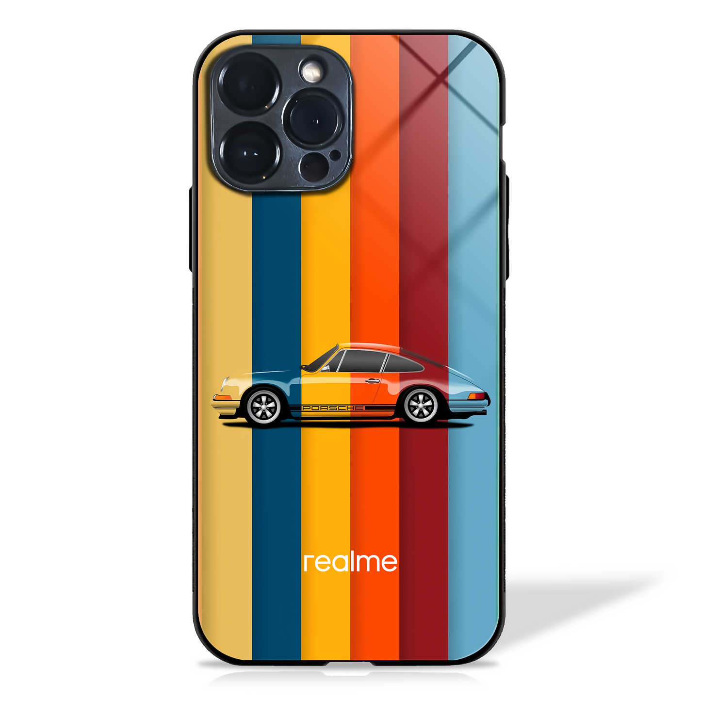 Retro Colors Striped Glass Case