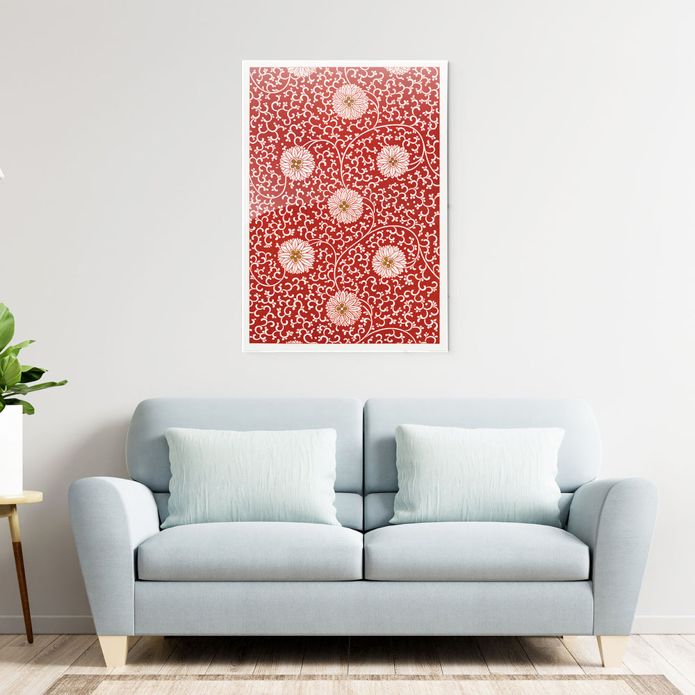 Red Blossom Pattern Metal-Poster