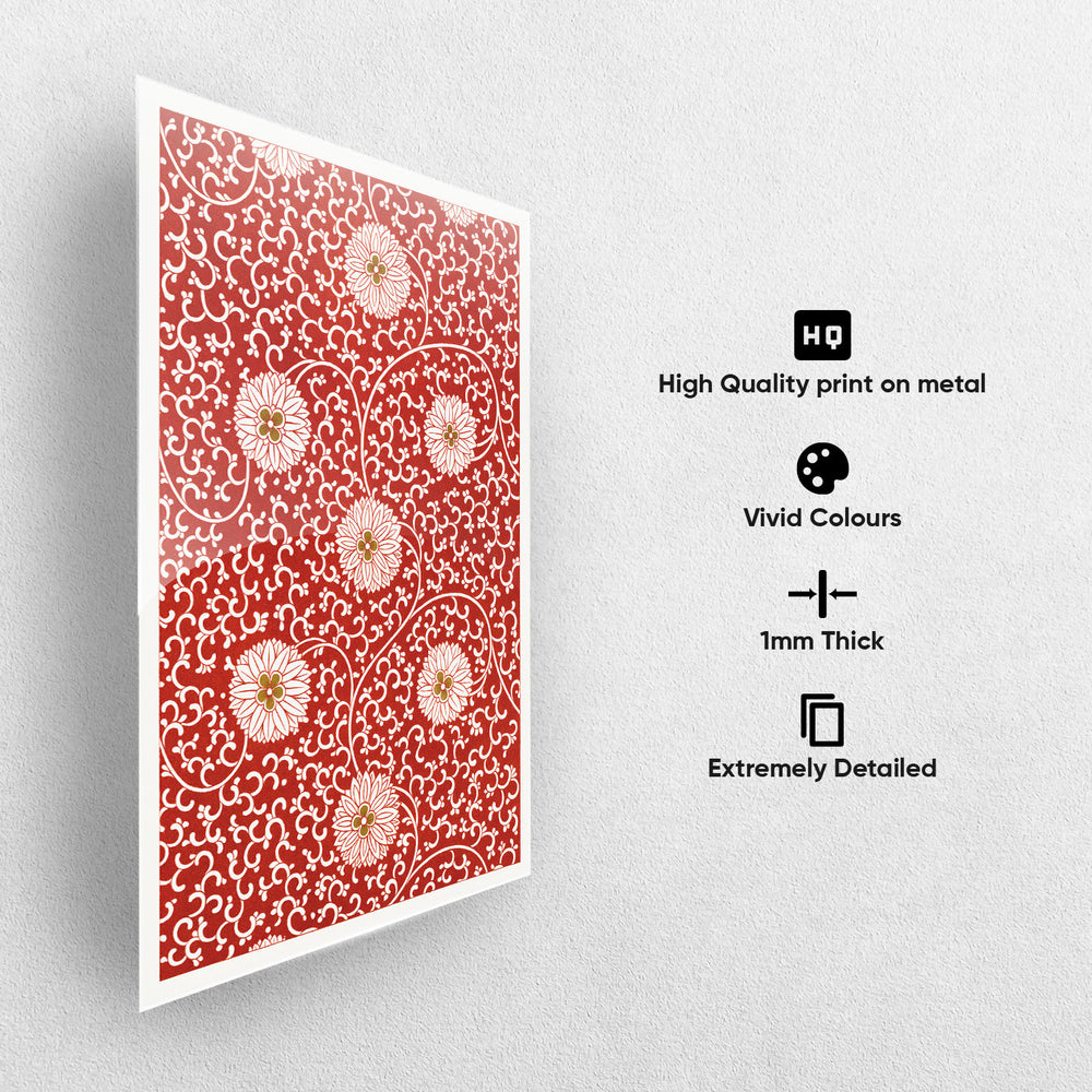 Red Blossom Pattern Metal-Poster