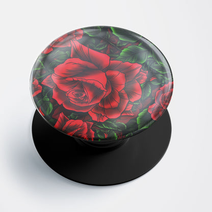 Red Rose Floral Gloss Pop Holder