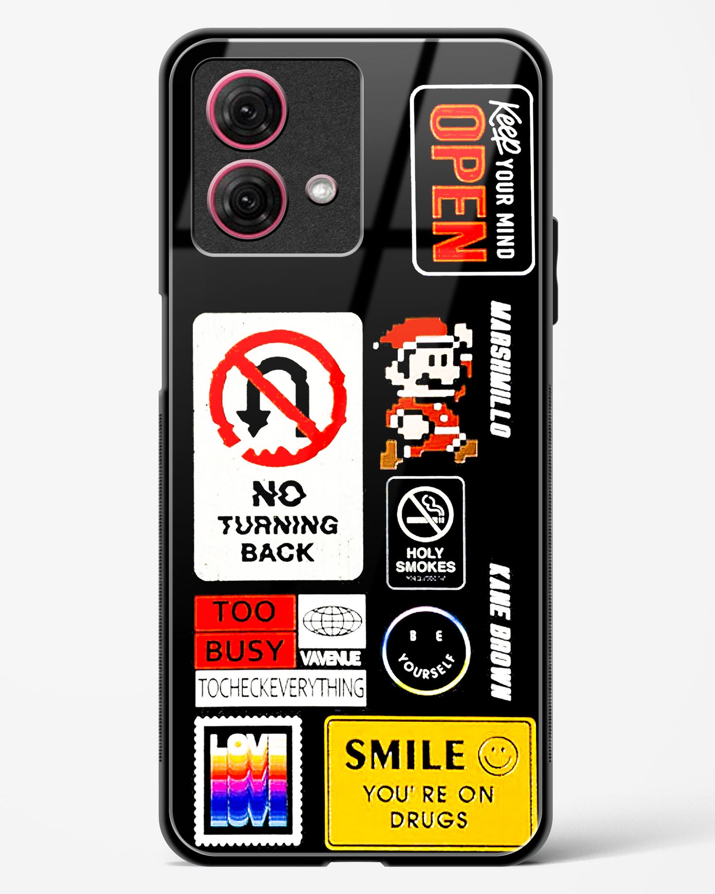Retro-inspired Labels Glass Phone Case-Moto G84 5G