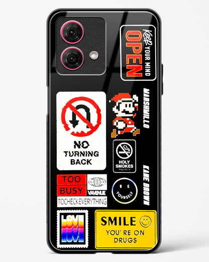 Retro-inspired Labels Glass Phone Case-Moto G84 5G