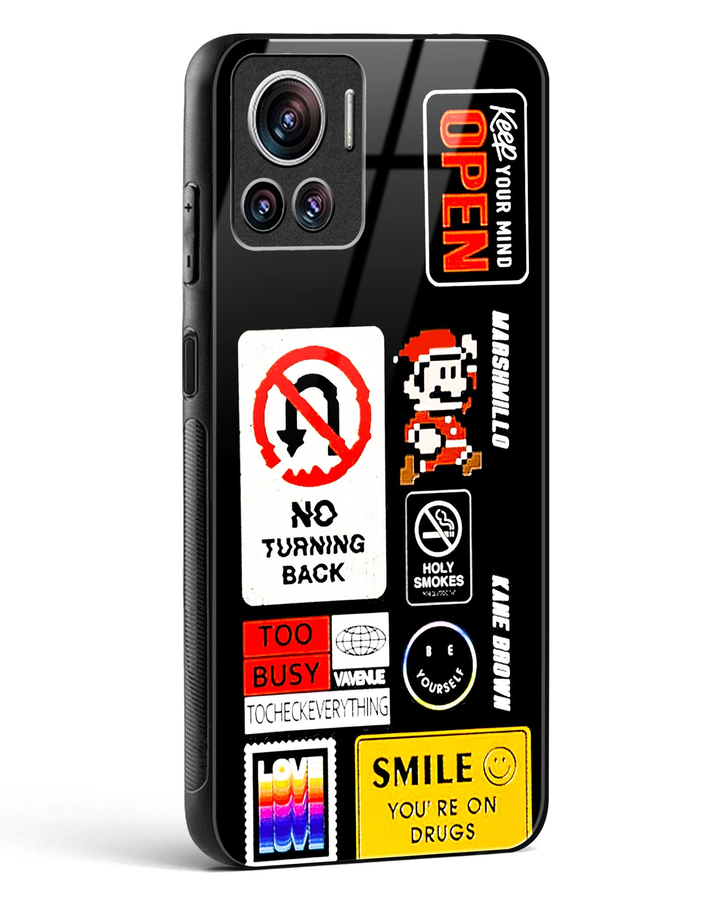 Retro-inspired Labels Glass Phone Case-Motorola Edge 30 Ultra