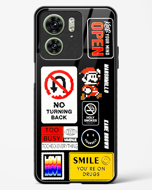 Retro-inspired Labels Glass Phone Case-Motorola Edge 40