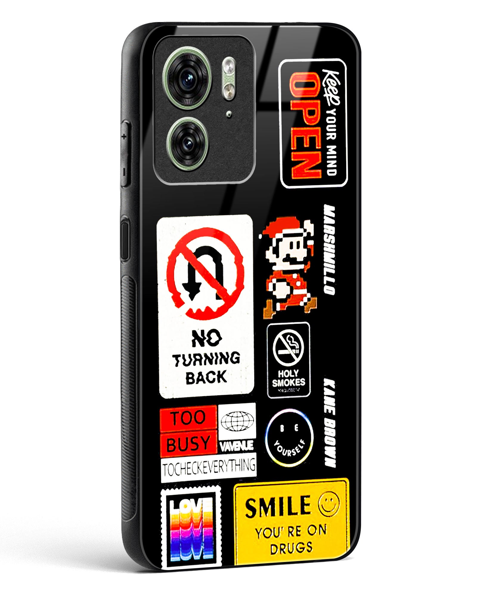 Retro-inspired Labels Glass Phone Case-Motorola Edge 40