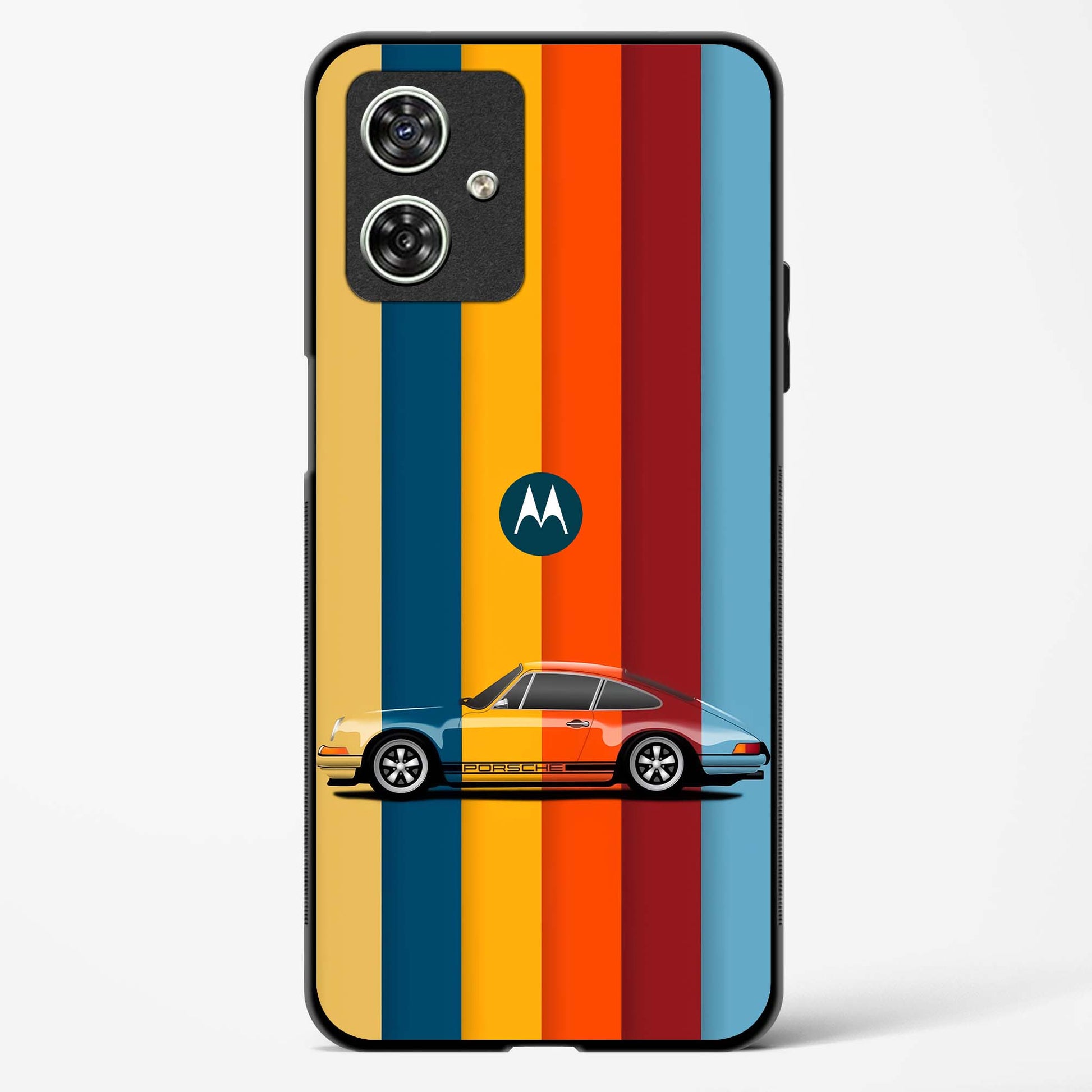 Retro Colors Striped Glass Phone Case-Moto G54 5G