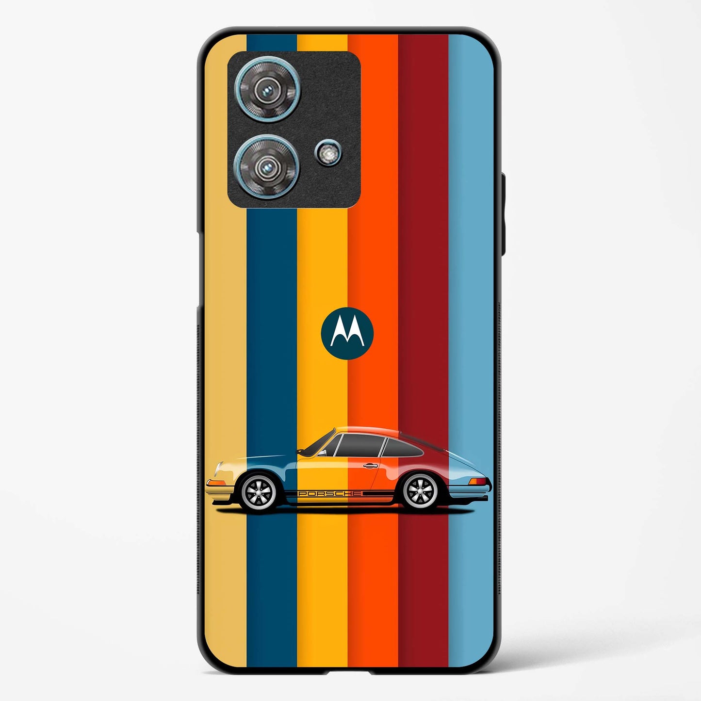 Retro Colors Striped Glass Phone Case-Motorola Edge 40 Neo