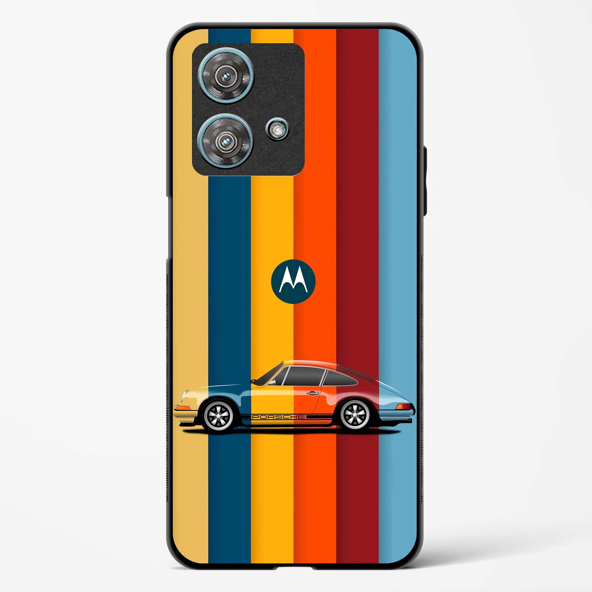 Retro Colors Striped Glass Phone Case-Motorola Edge 40 Neo