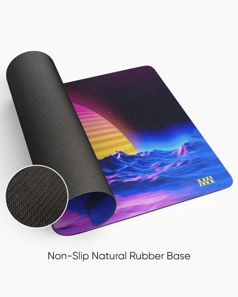 Retro Futuristic Sunset Deskmat