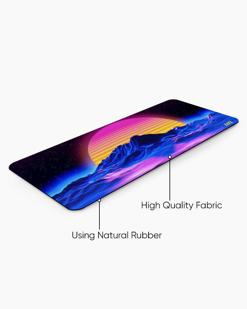 Retro Futuristic Sunset Deskmat