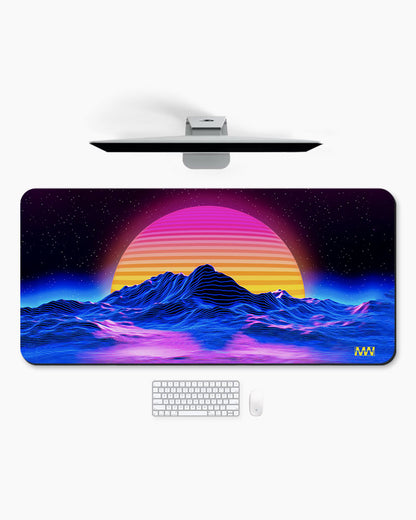 Retro Futuristic Sunset Deskmat