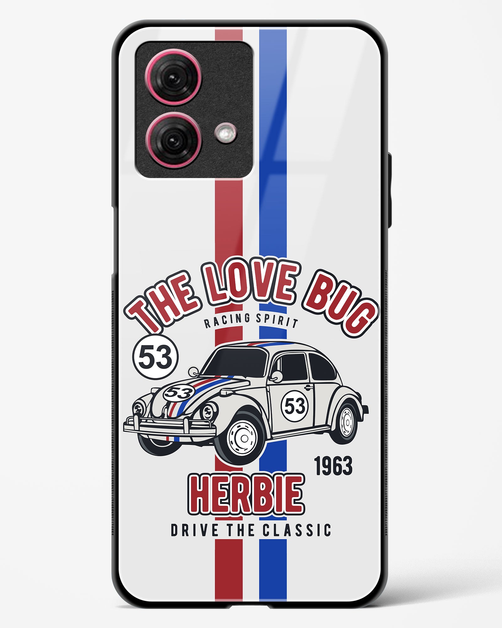 Retro Herbie Racing Glass Phone Case-Moto G84 5G