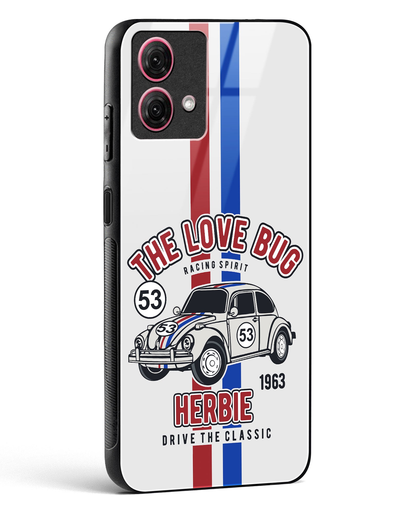 Retro Herbie Racing Glass Phone Case-Moto G84 5G